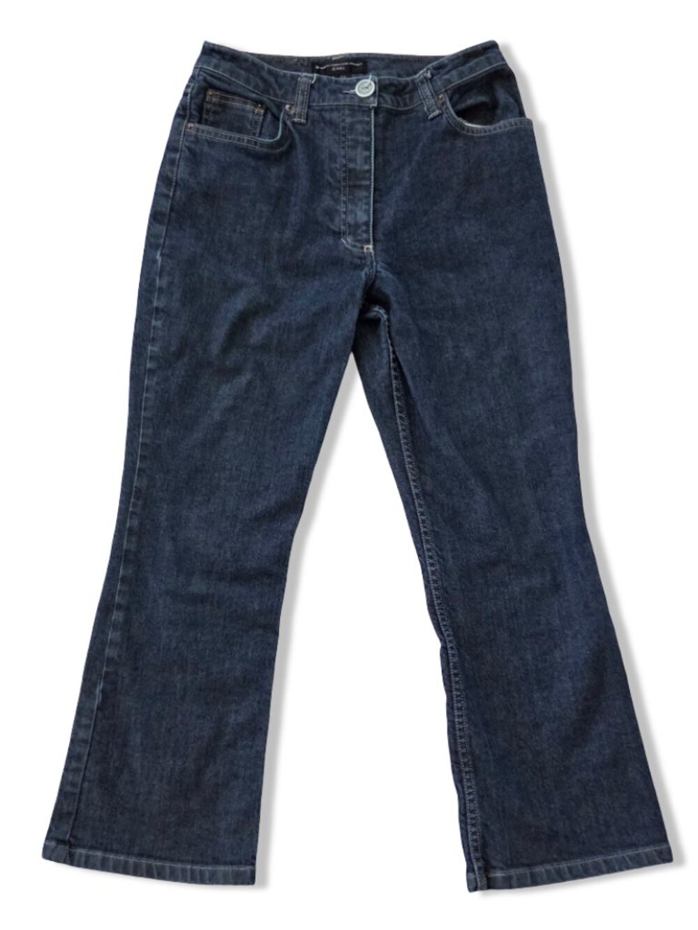 French Connection Women Size 4 Petite Bootcut Jeans Dark Wash Denim Western